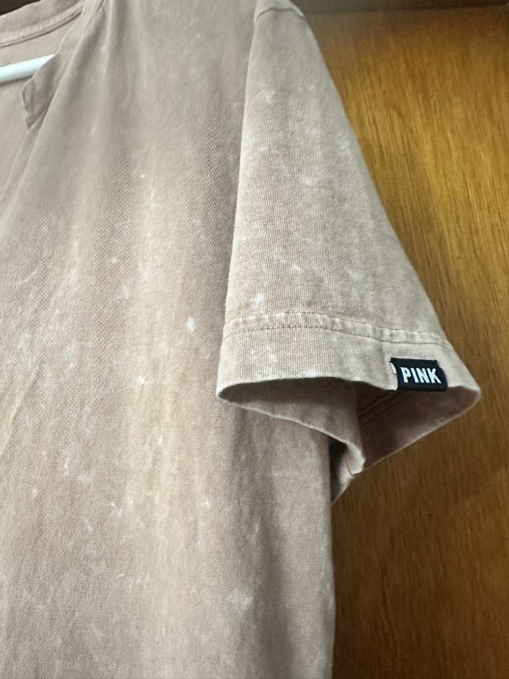 Victoria secret PINK Washed Mauve/tan V-Neck Tee- size medium - Picture 2 of 6